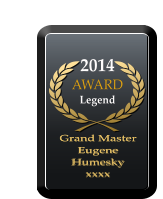 2014 AWARD  Legend Grand Master  Eugene Humesky xxxx Grand Master  Eugene Humesky xxxx