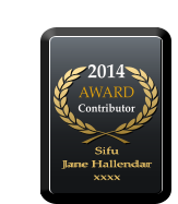 2014 AWARD  Contributor Sifu Jane Hallendar xxxx Sifu Jane Hallendar xxxx