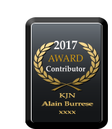 2017 AWARD  Contributor KJN Alain Burrese xxxx KJN Alain Burrese xxxx